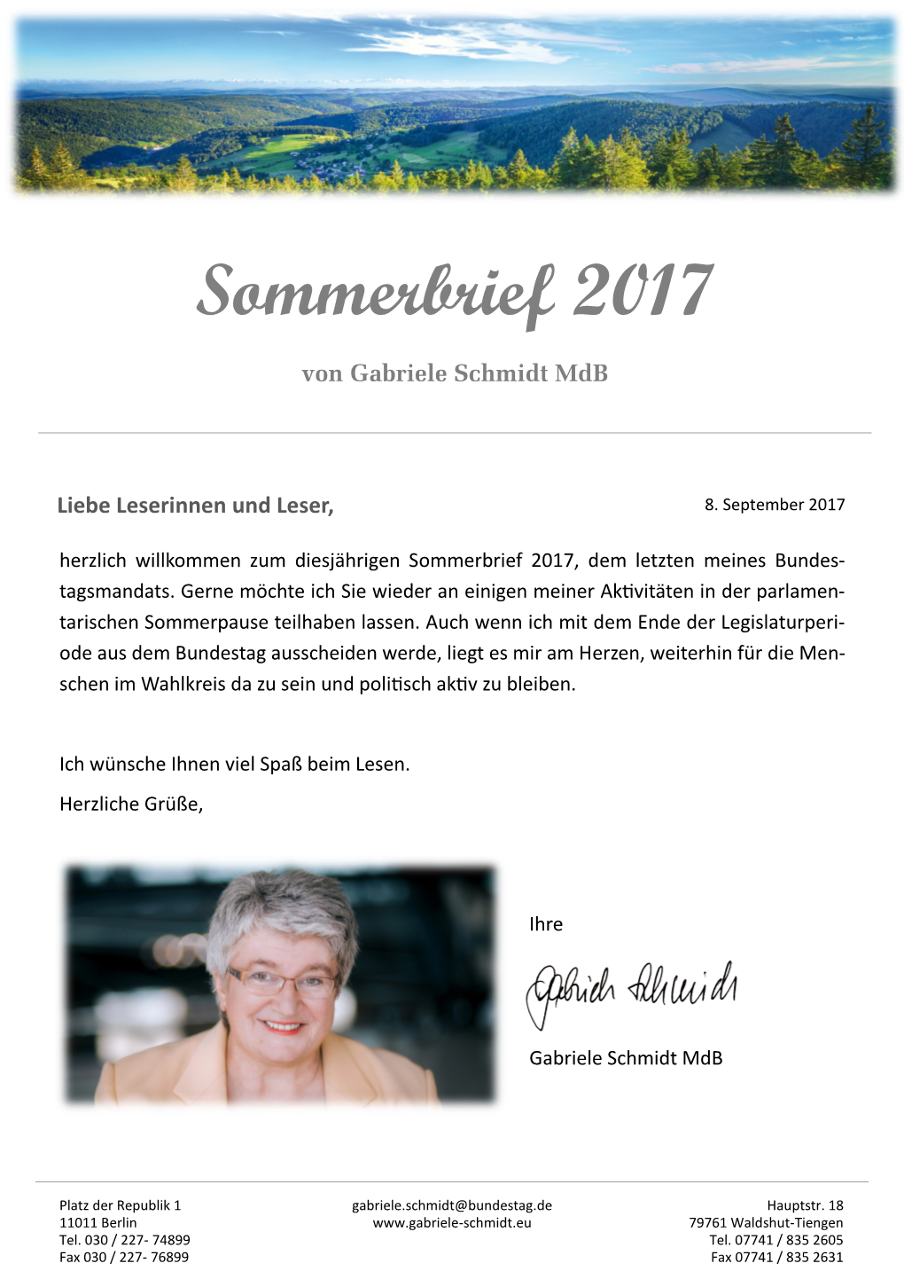 Sommerbrief 2017 Von Gabriele Schmidt