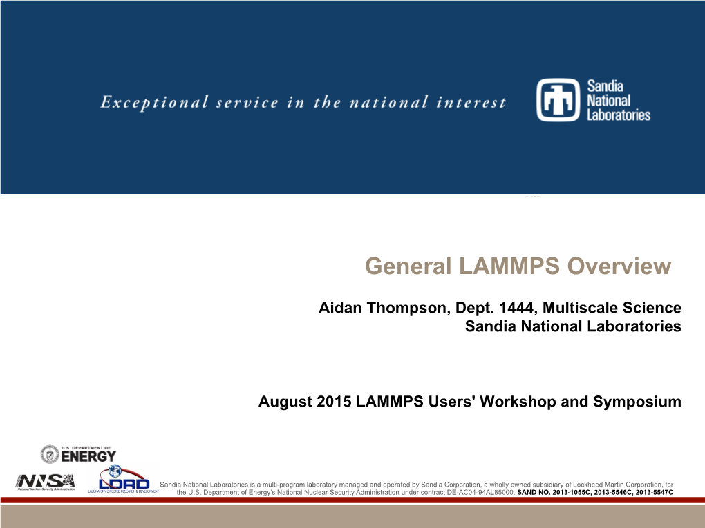 General LAMMPS Overview