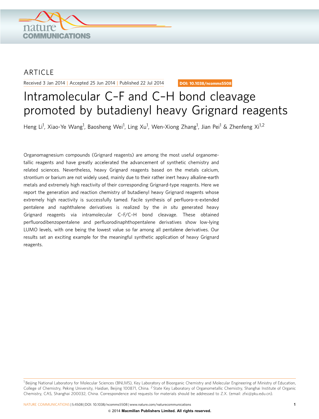 H Bond Cleavage Promoted by Butadienyl Heavy Grignard Reagents