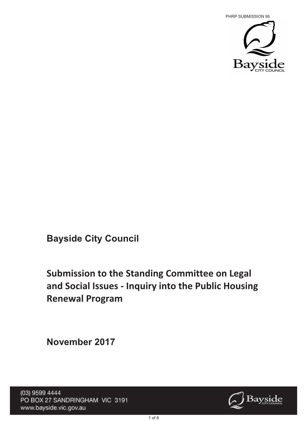 Inquiry Into the Public Housing Renewal Program