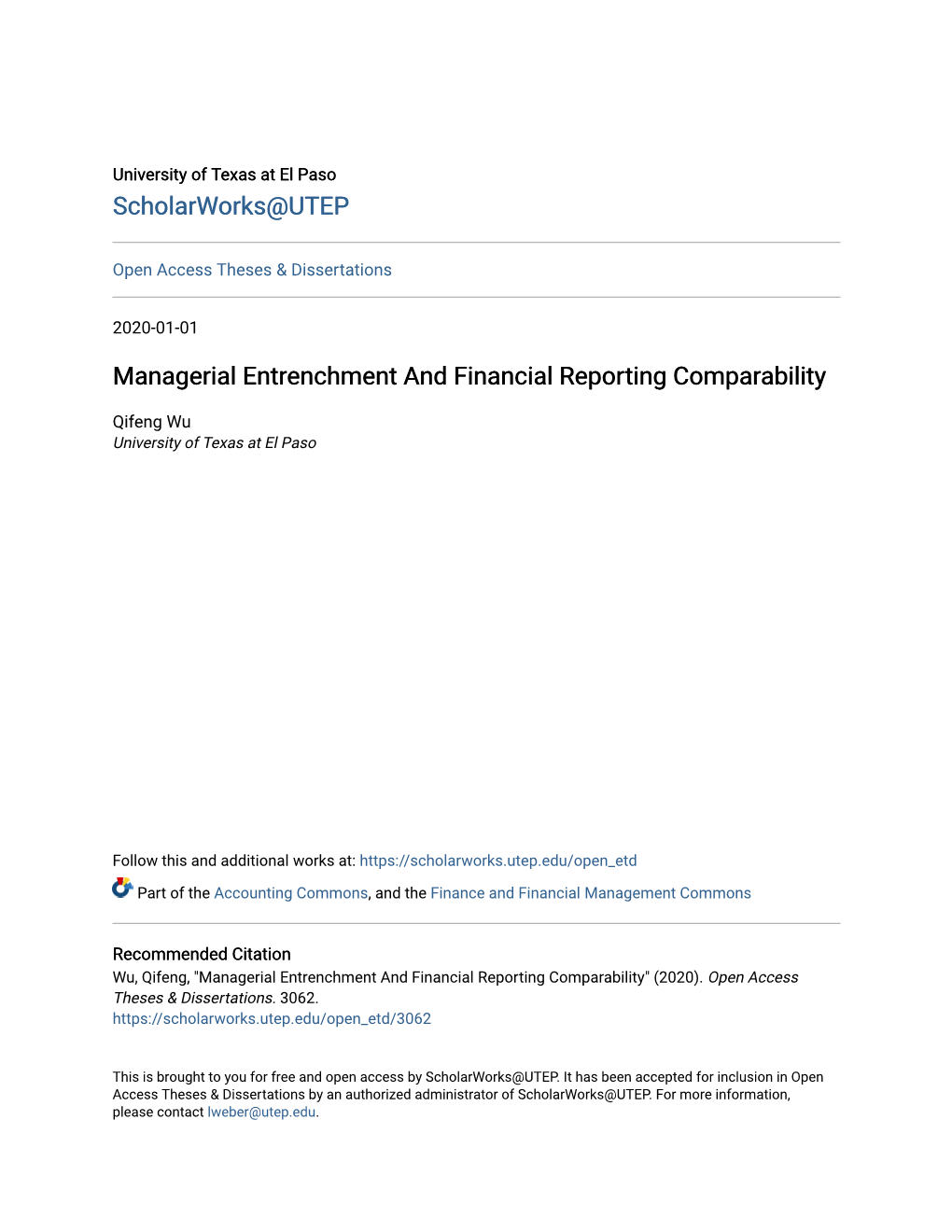 Managerial Entrenchment and Financial Reporting Comparability