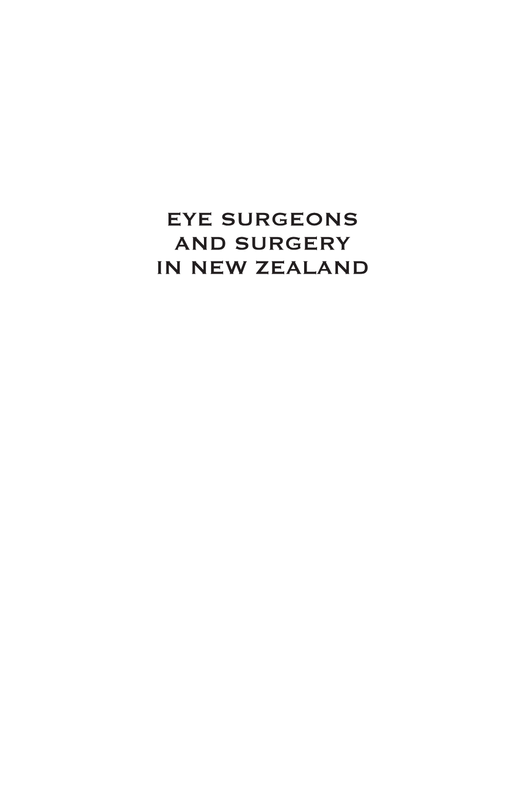 Eye Surgeons and Surgery in New Zealand