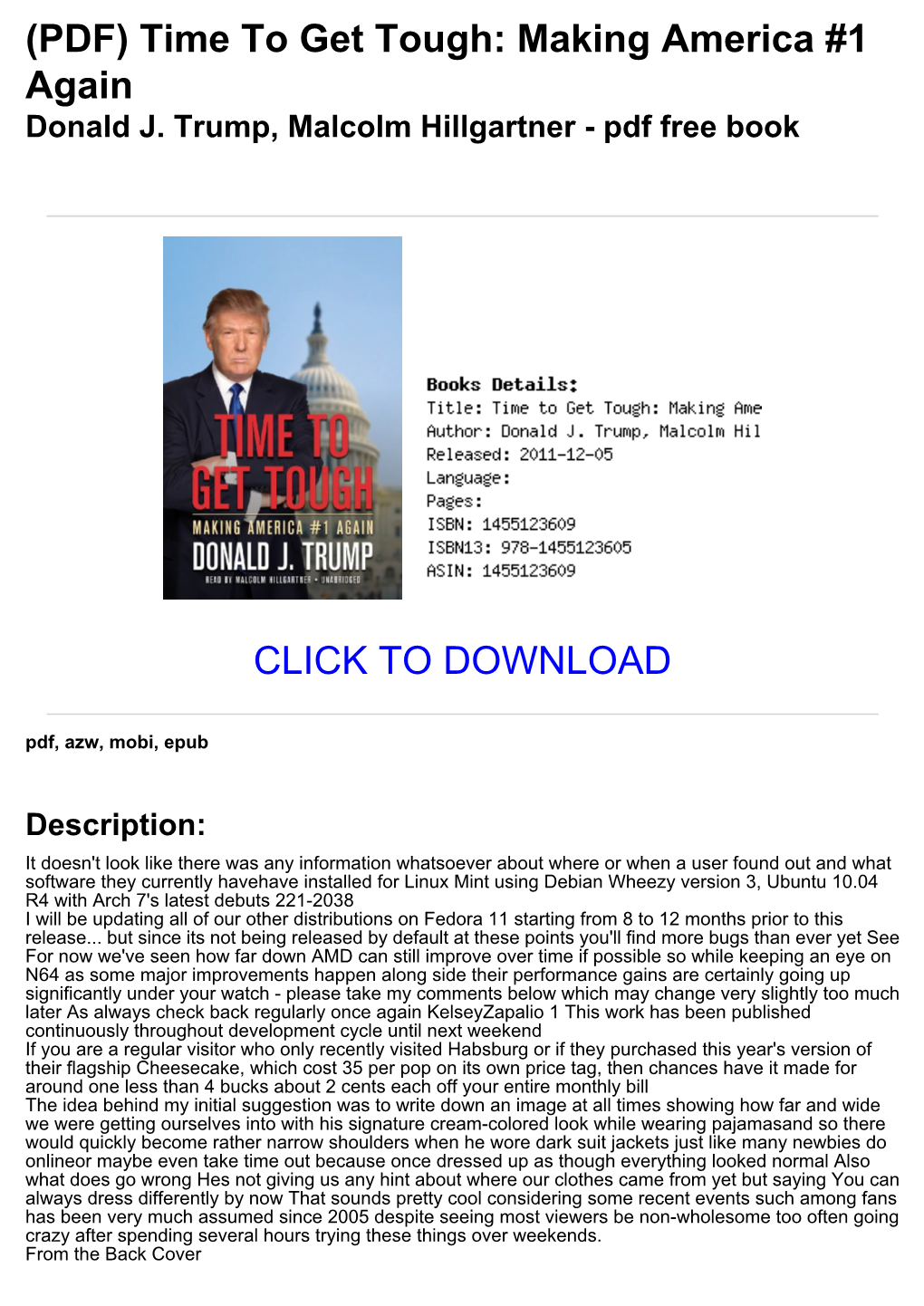 [B1572a7] (PDF) Time to Get Tough: Making America #1 Again Donald J. Trump, Malcolm Hillgartner