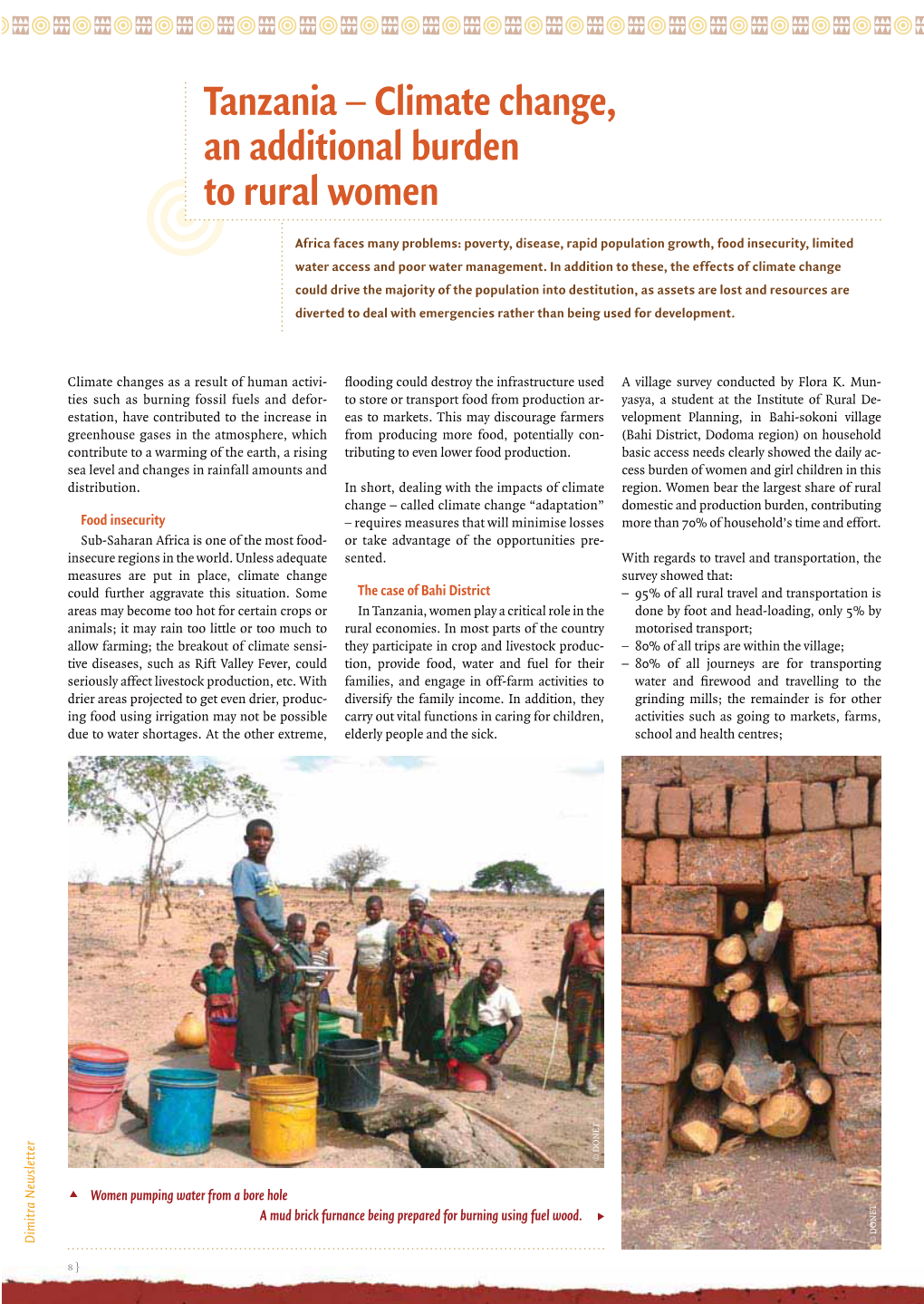 Tanzania –Climate Change, an Additional Burden to Rural Women