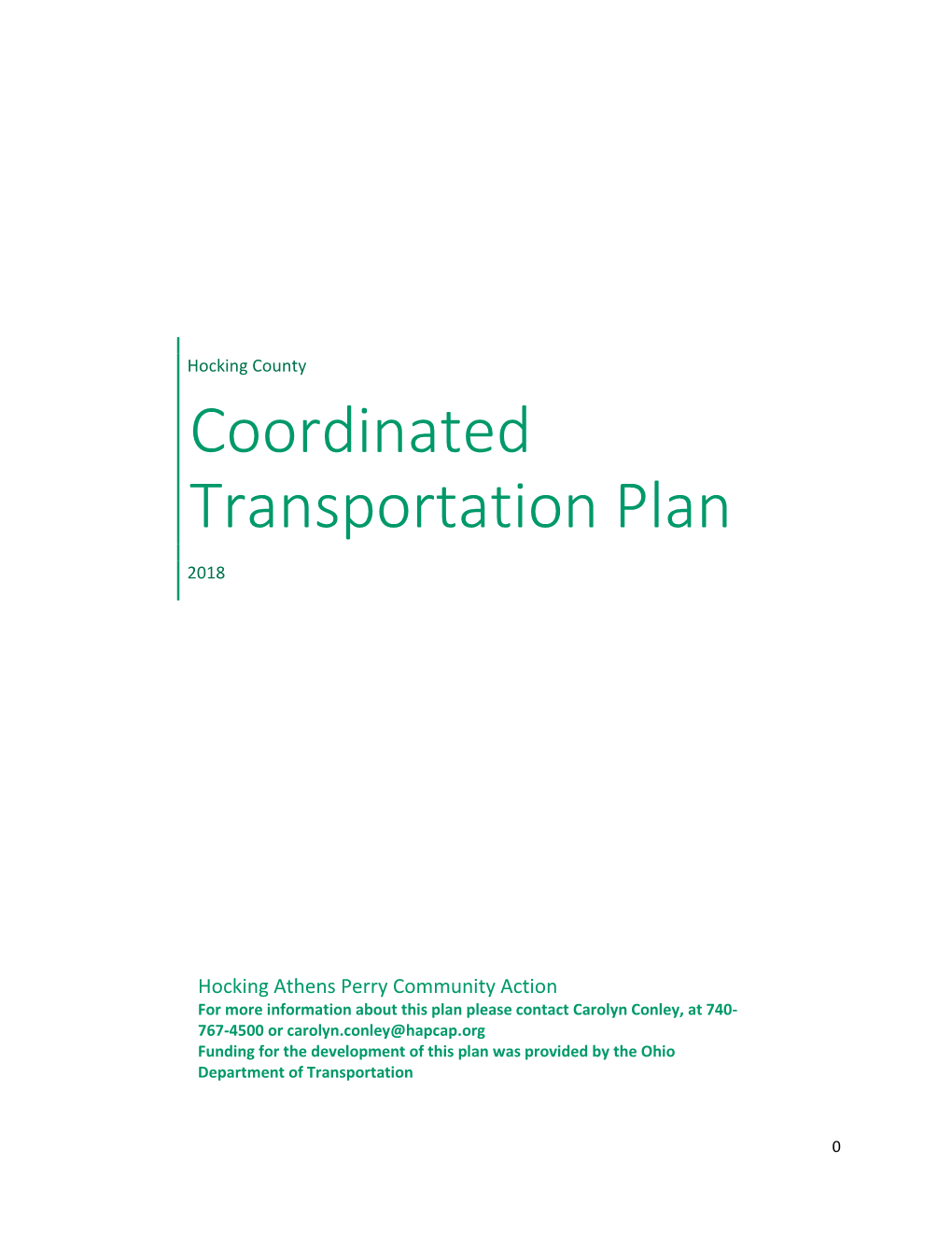 Hocking County Coordinated Transportation Plan