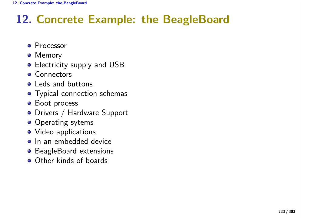 12. Concrete Example: the Beagleboard 12