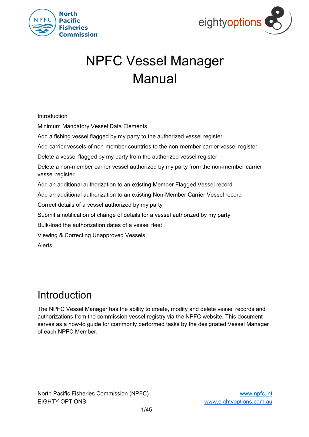 NPFC Vessel Manager Manual