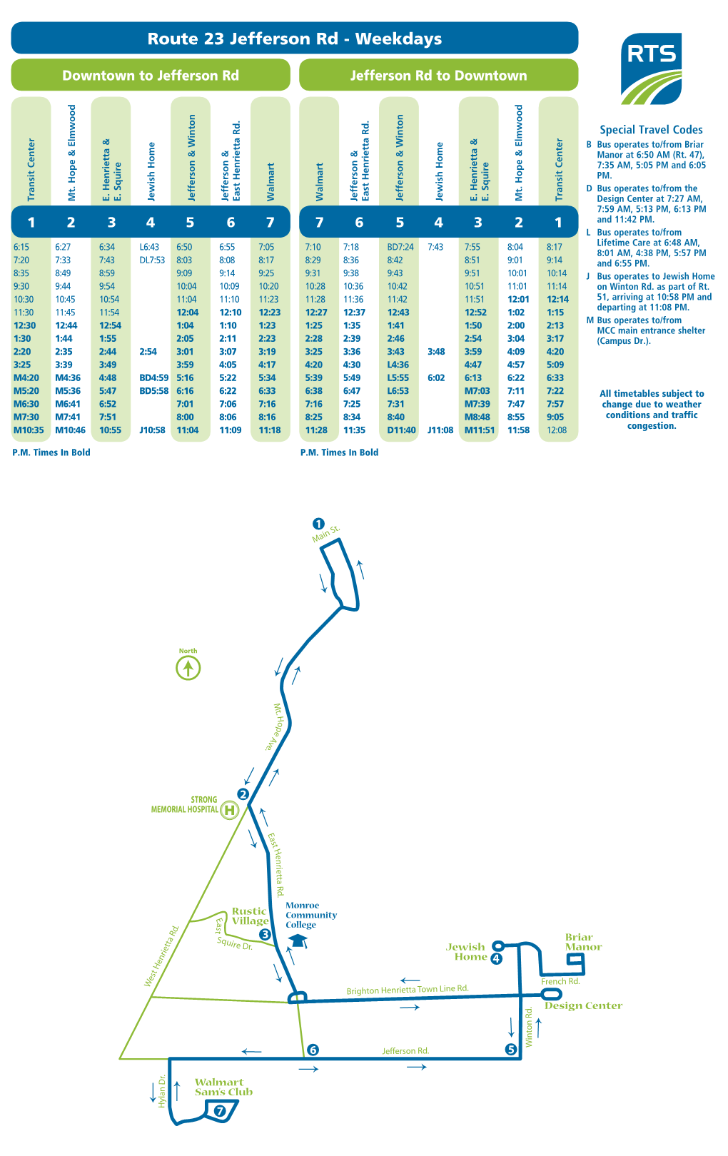 Route 23 Jefferson Rd - Weekdays