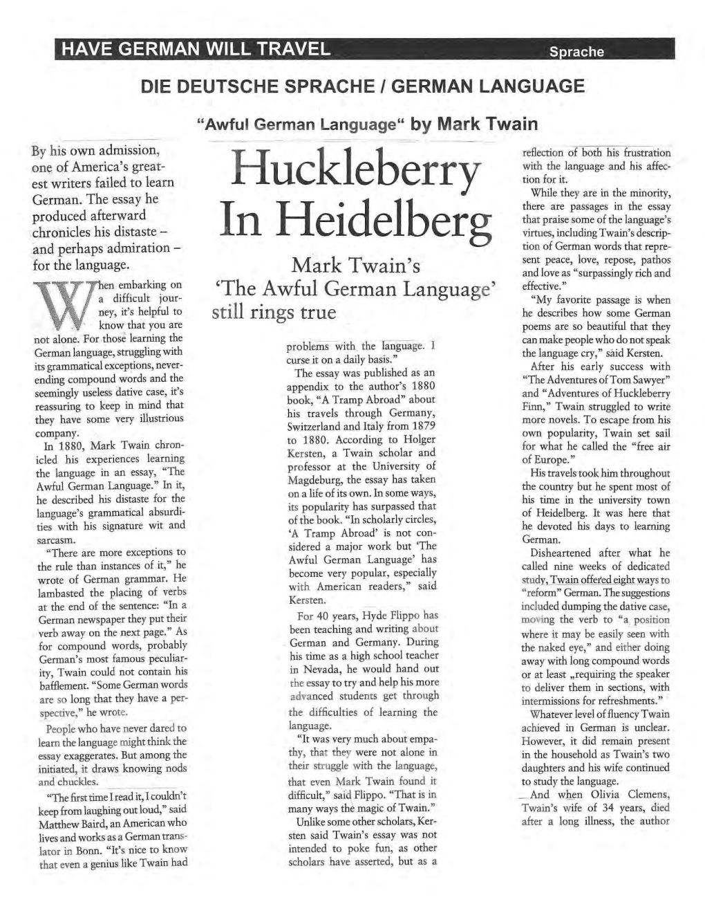 Huckleberry in Heidelberg