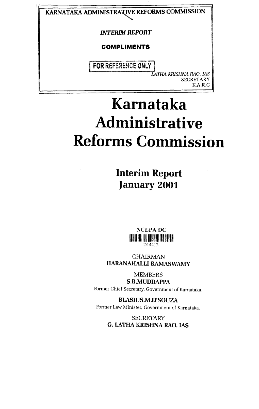 Karnataka Administrative Reforms Commission