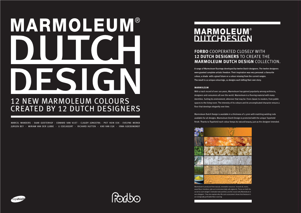 12 New Marmoleum Colours Created by 12 Dutch Designers