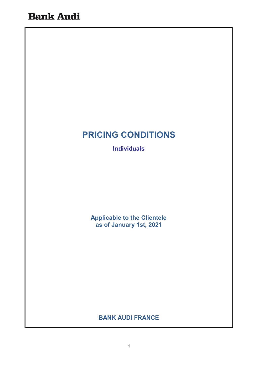 Pricing Conditions
