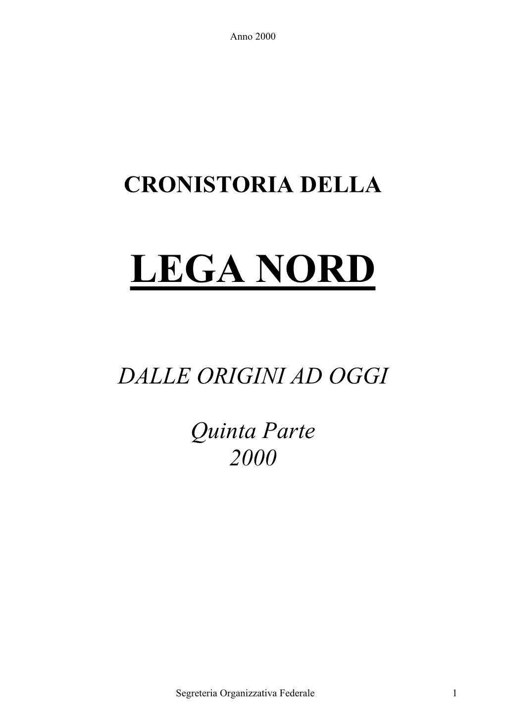 Cronistoria Della