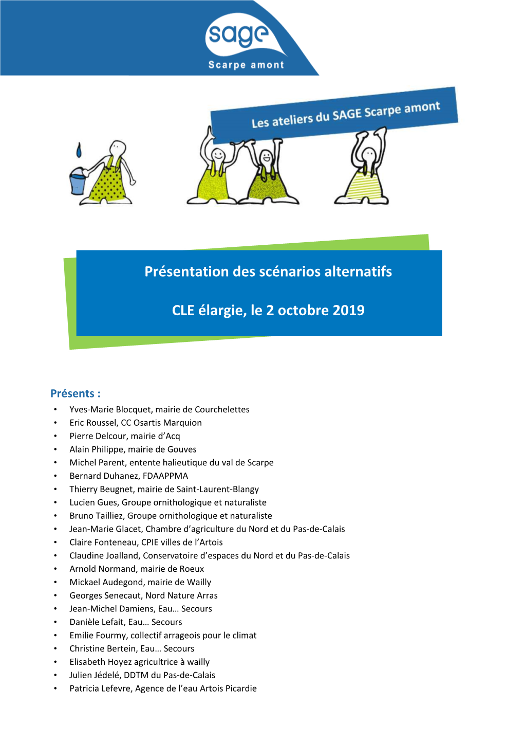 Présentation Des Scénarios Alternatifs CLE Élargie, Le 2 Octobre 2019