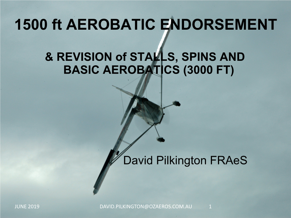 1500 Ft AEROBATIC ENDORSEMENT