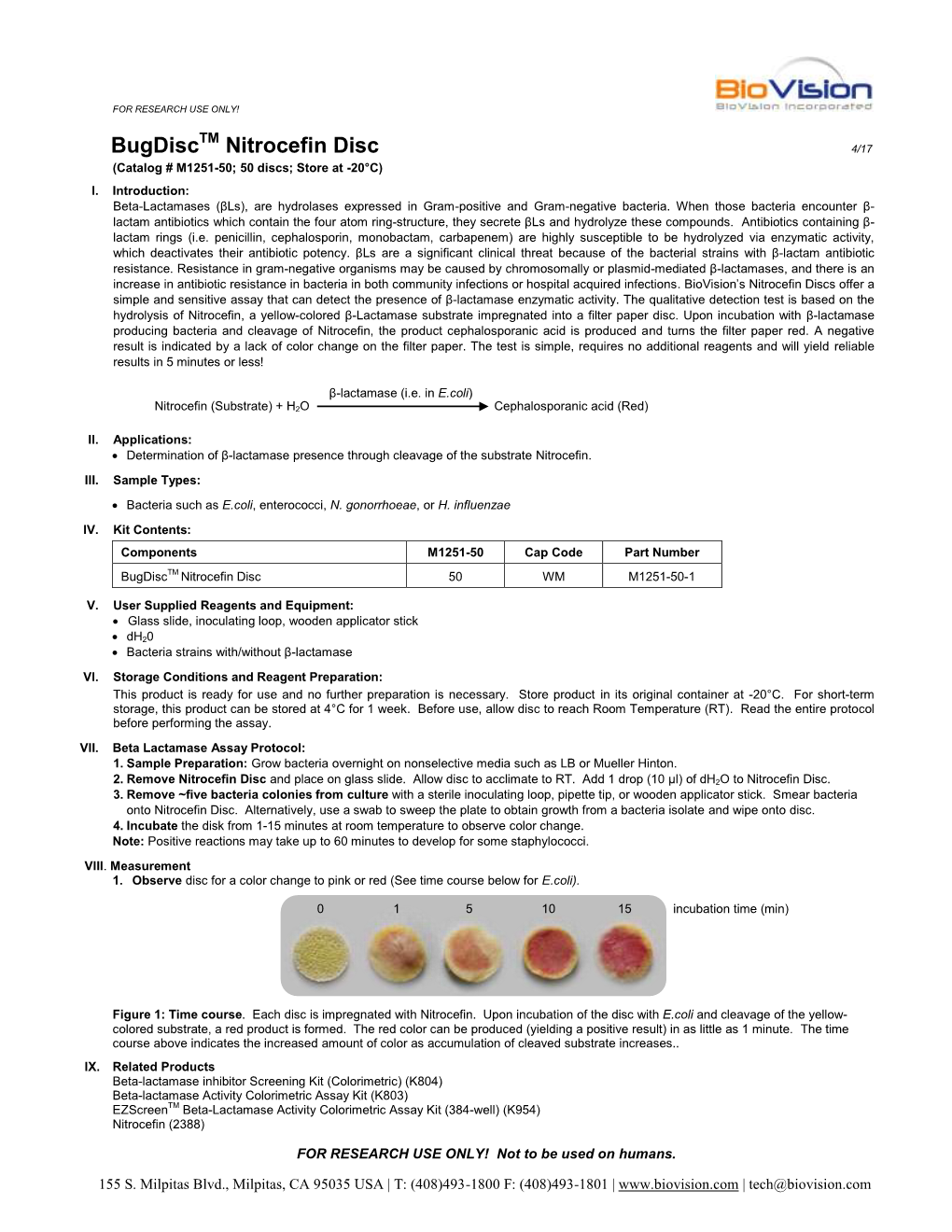 M1251-100 Bugdisctm Nitrocefin Disc