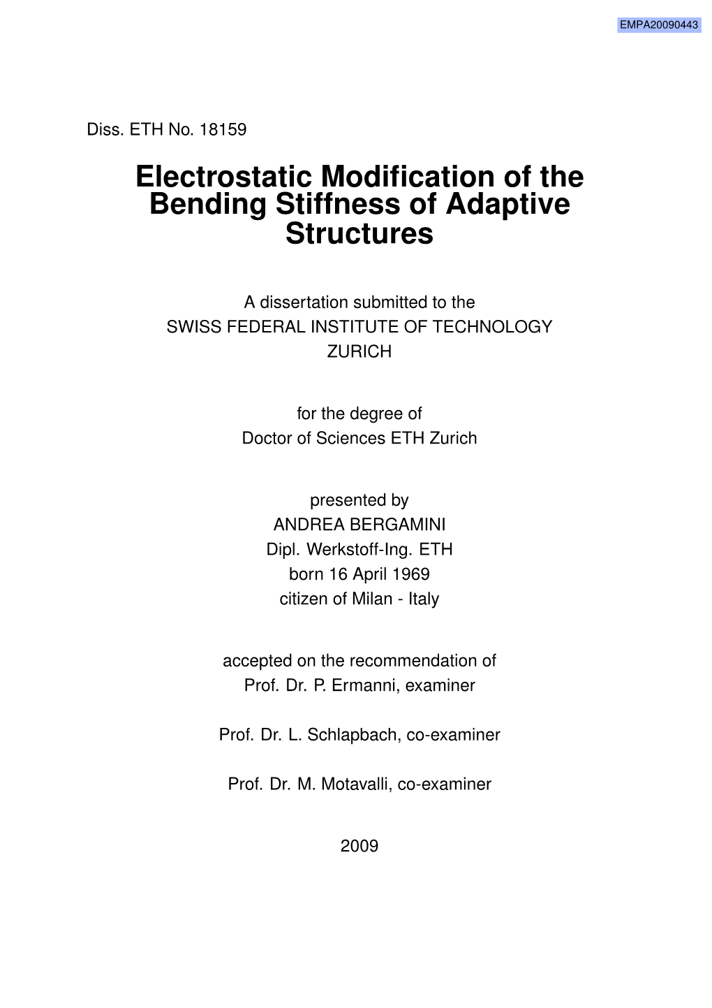 Electrostatic Modification of the Bending Stiffness of Adaptive