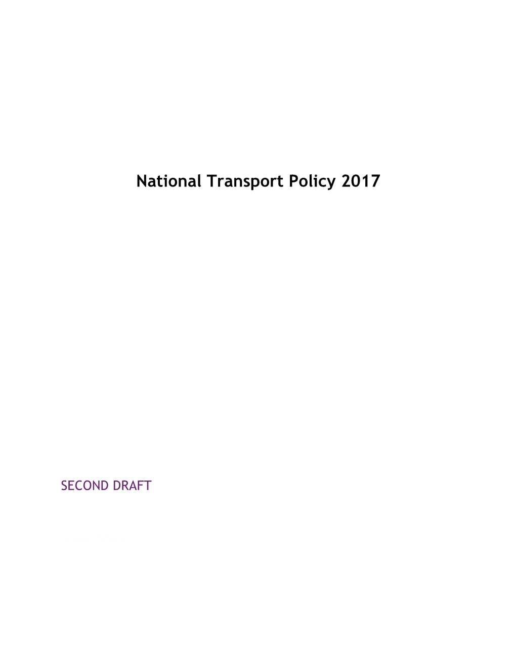 National Transport Policy 2017