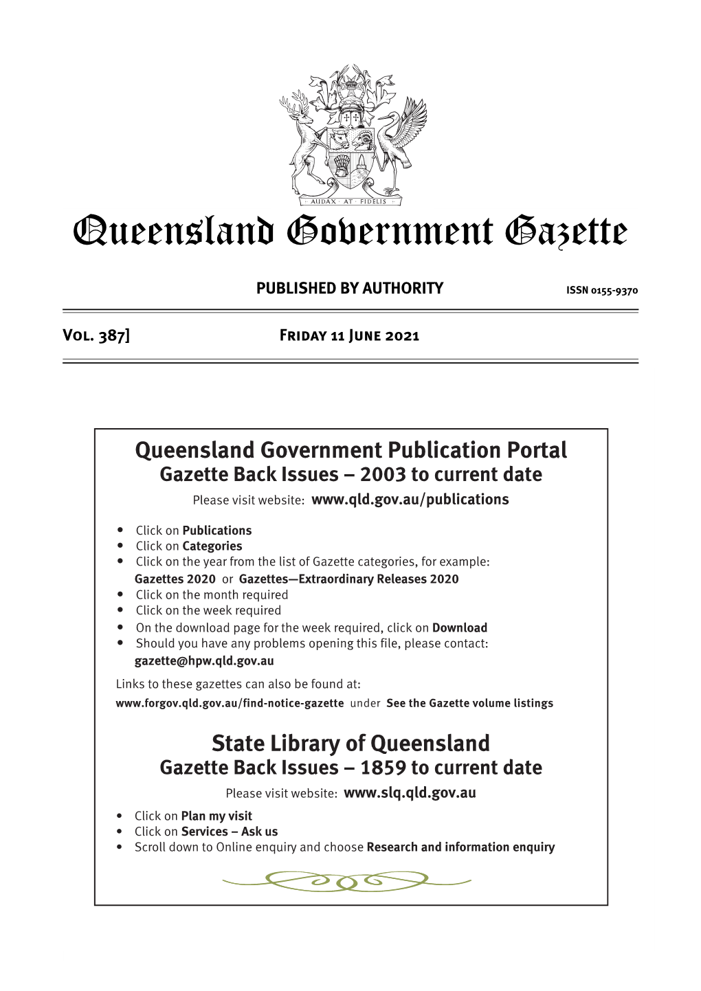 Queensland Government Gazette