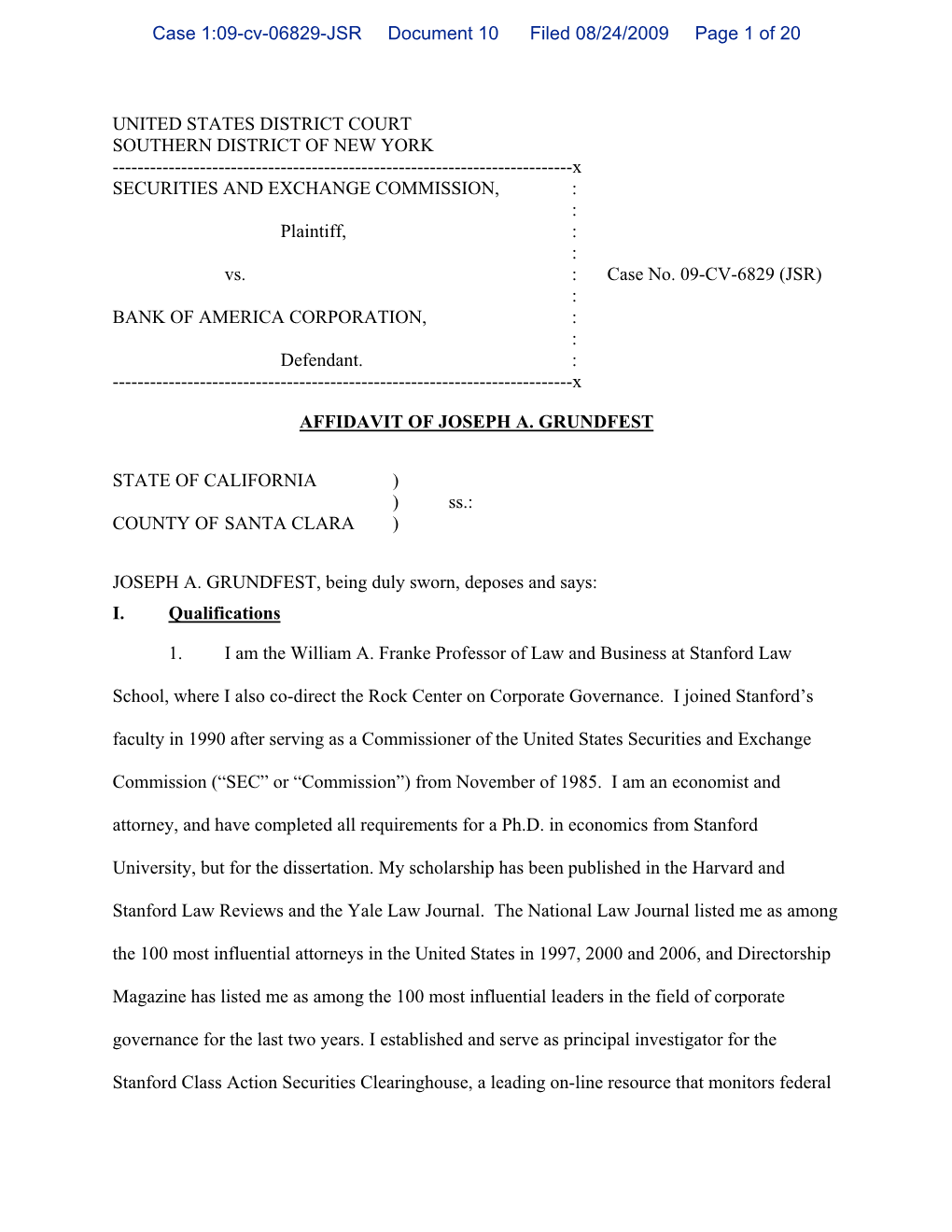 Case 1:09-Cv-06829-JSR Document 10 Filed 08/24/2009 Page 1 of 20