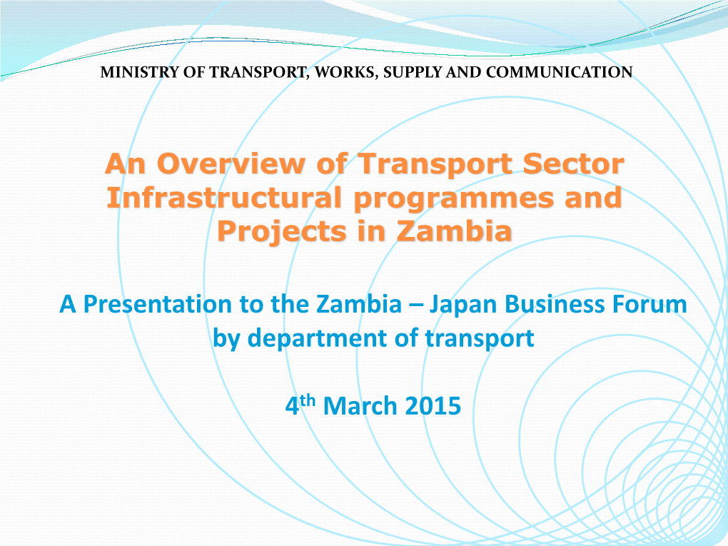 Transport Sector in Zambia