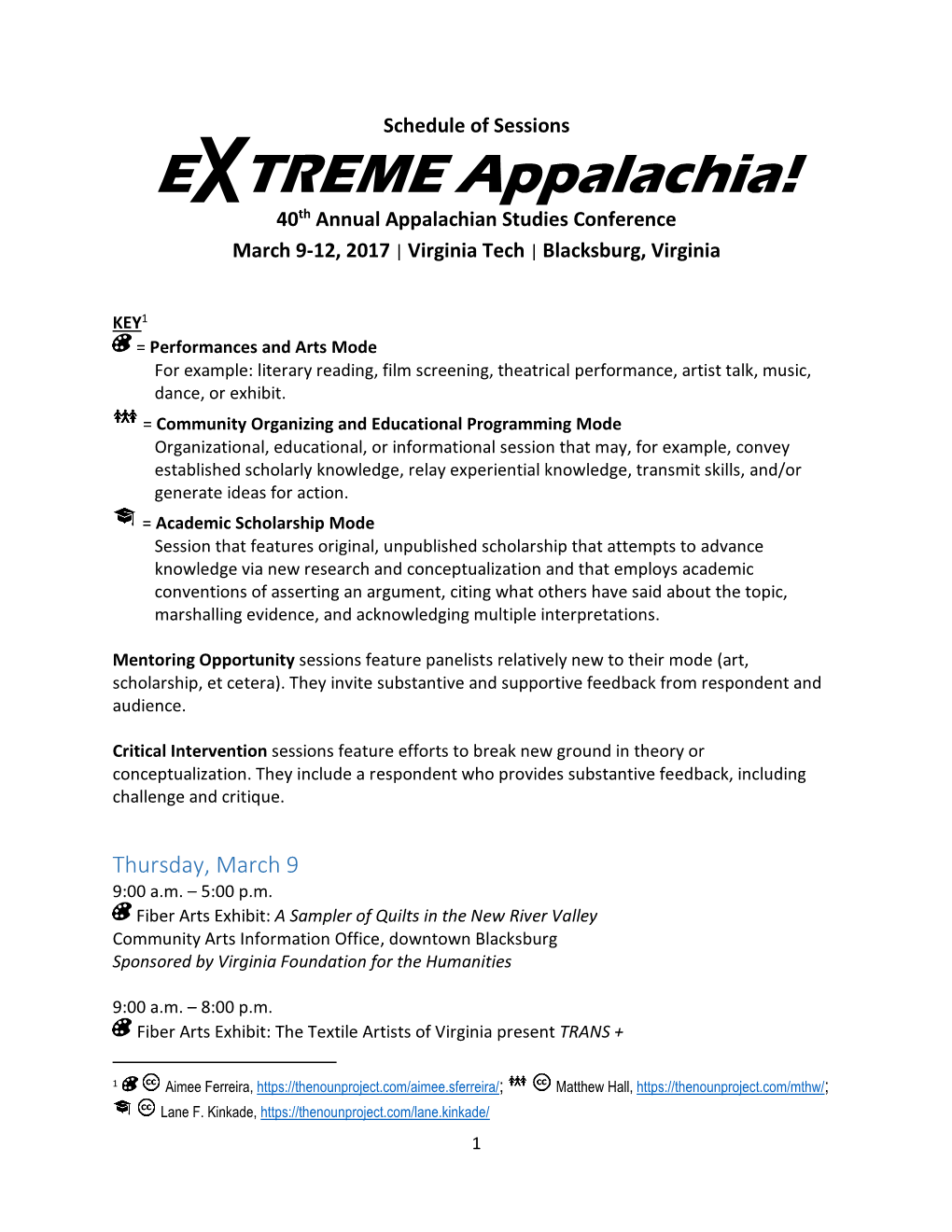 EXTREME Appalachia! Th 40 Annual Appalachian Studies Conference March 9-12, 2017 | Virginia Tech | Blacksburg, Virginia