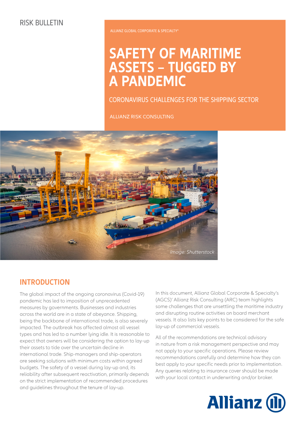 Safety of Maritime Assets – Tugged by a Pandemic Coronavirus Challenges for the Shipping Sector