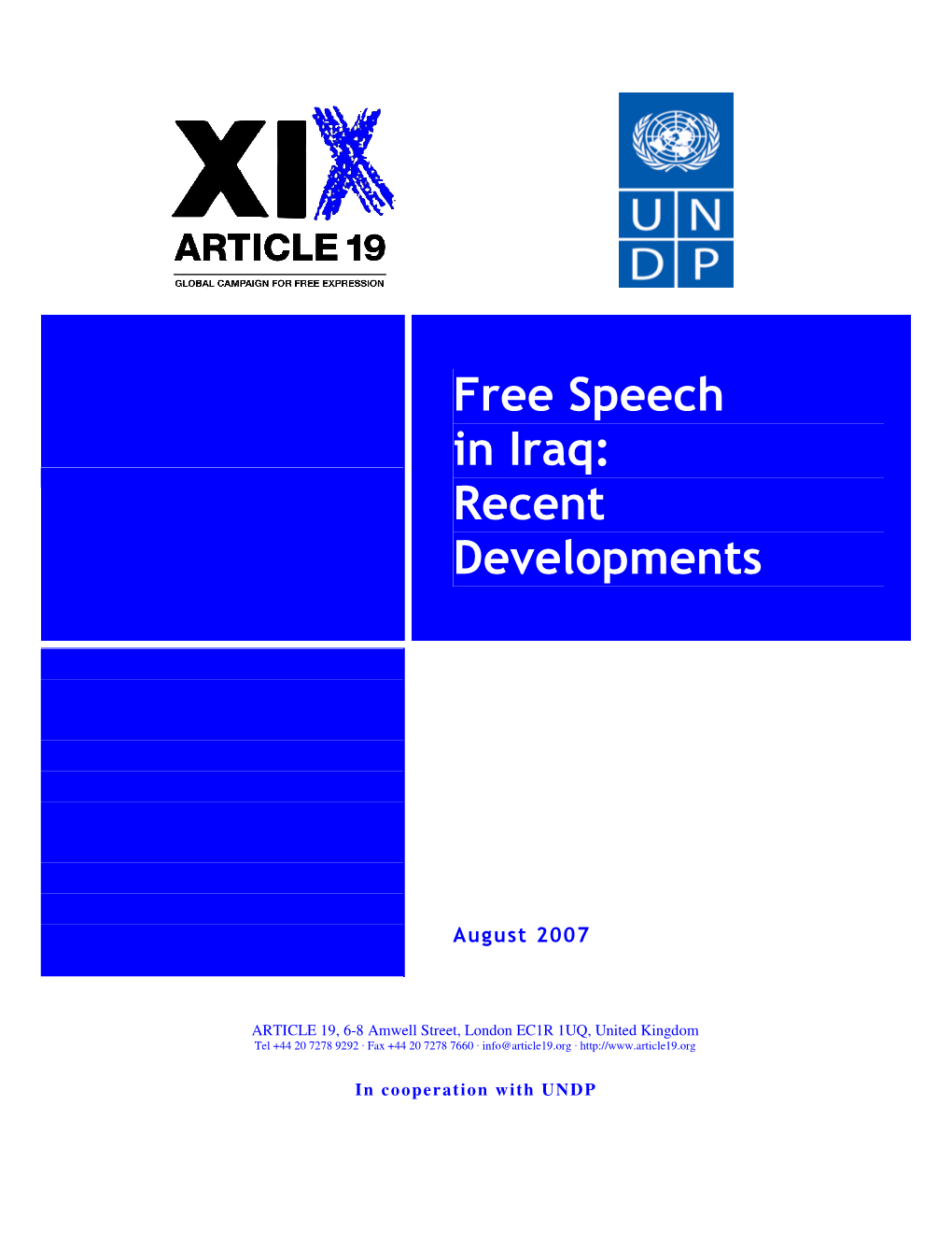 Free Speech in Iraq: Recent Developments