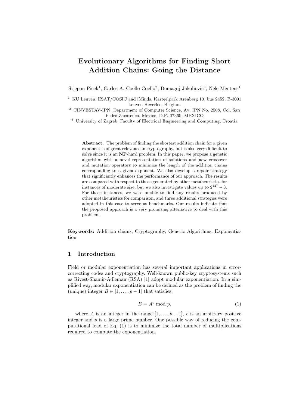 Evolutionary Algorithms for Finding Short Addition Chains: Going the Distance