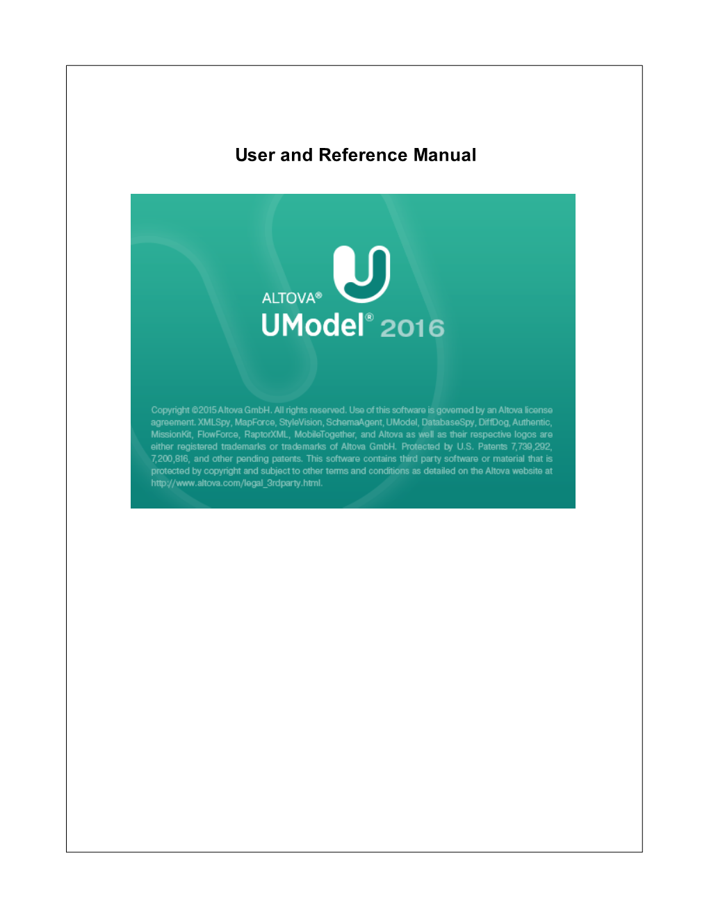 Altova Umodel 2016 User & Reference Manual