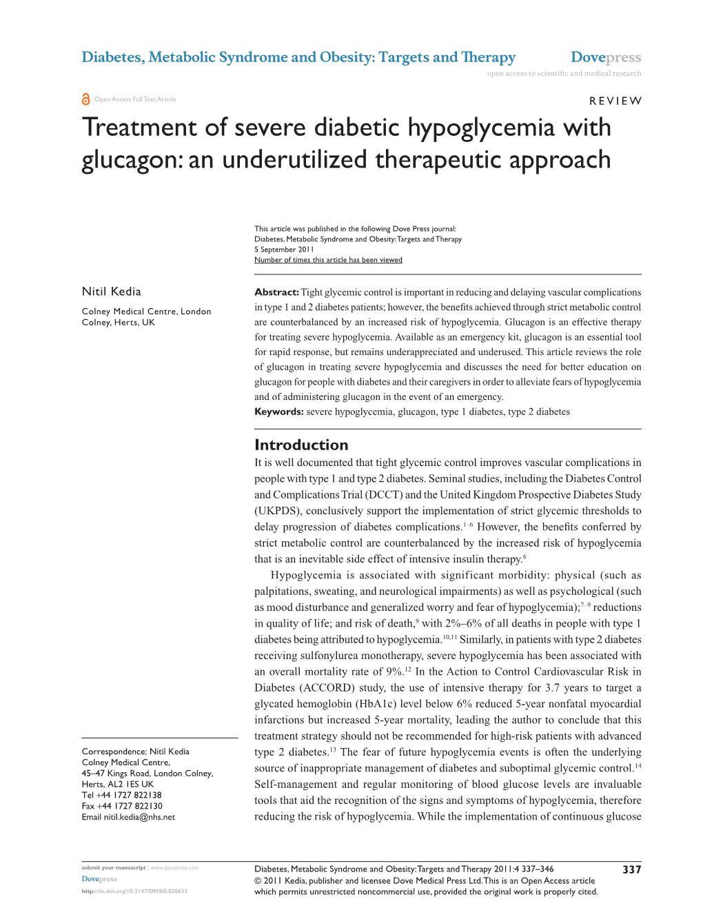 Treatment of Severe Diabetic Hypoglycemia with Glucagon: an Underutilized Therapeutic Approach