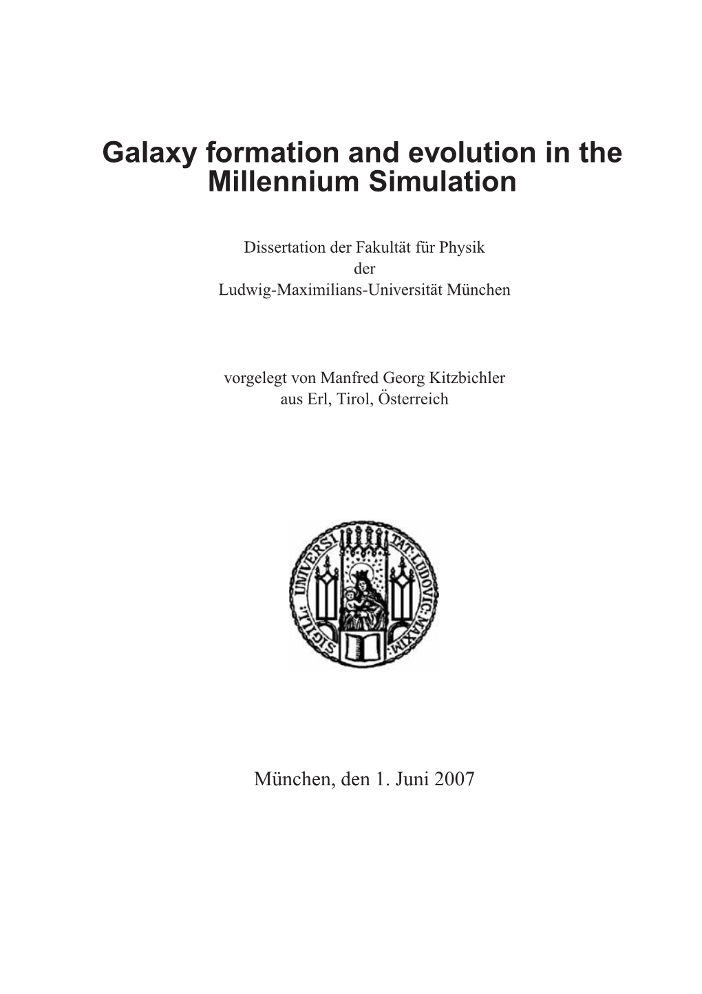 Galaxy Formation in the Millennium Simulation