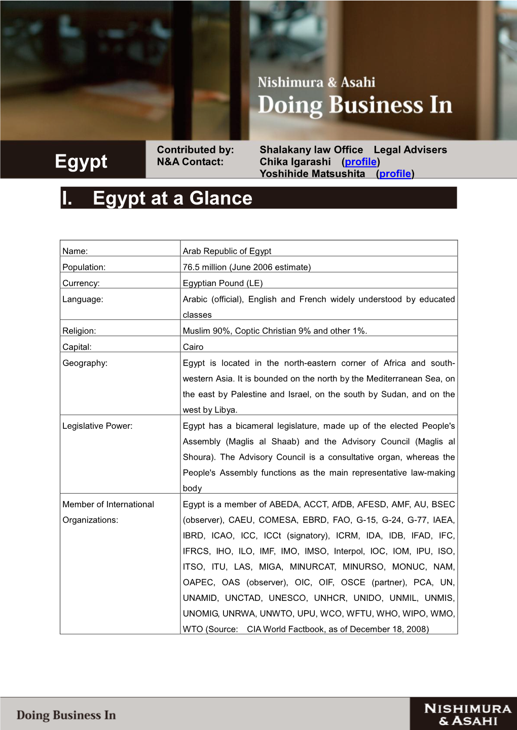 Doing Business in Egypt