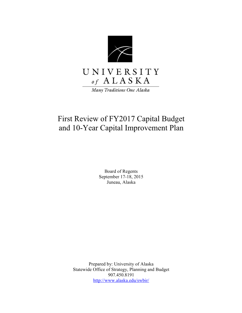 Capital Budget Request