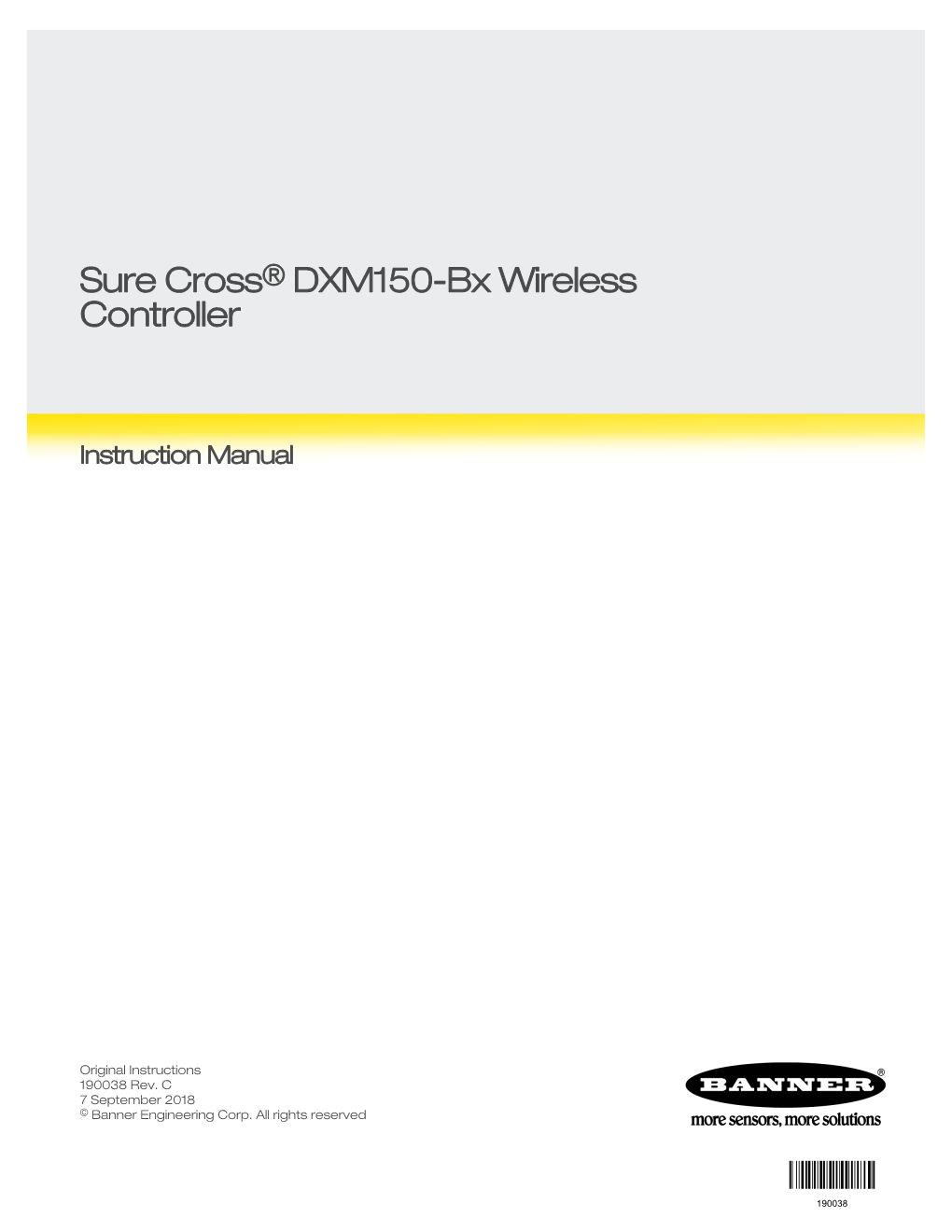 Sure Cross DXM150-Bx Wireless Controller Instruction Manual