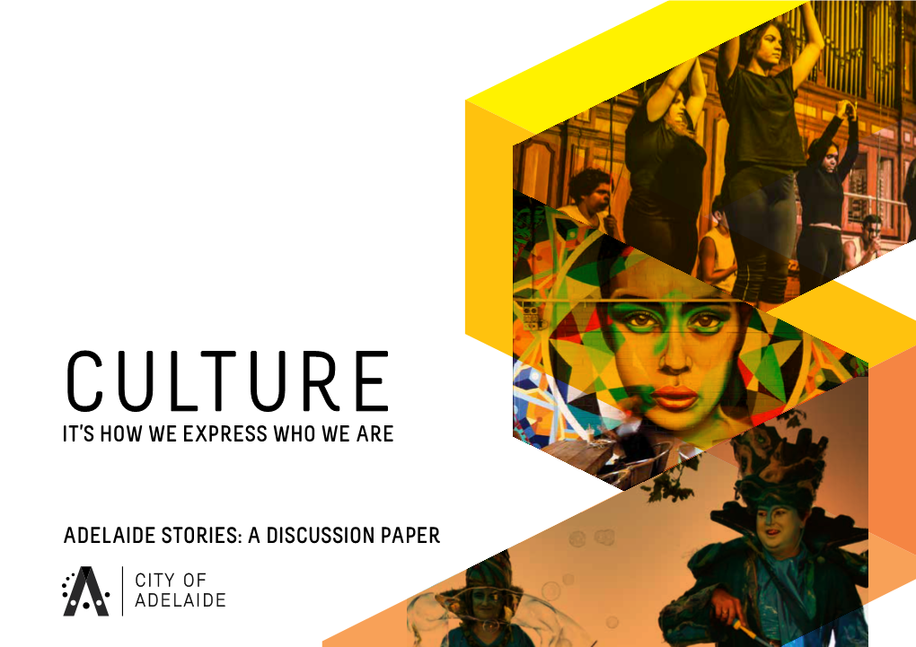 A Discussion Paper Culture: It’S How We Express Who We Are