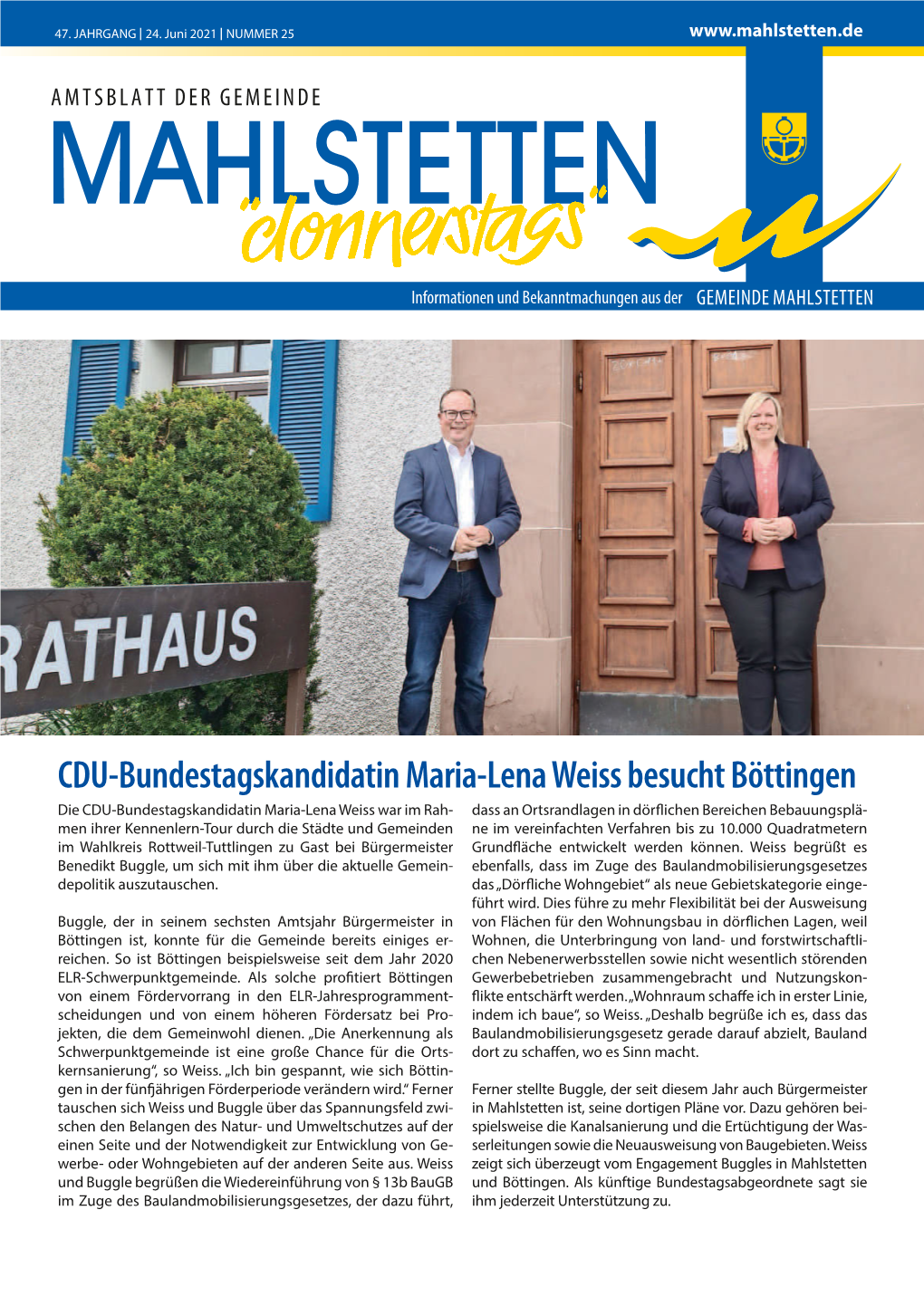 CDU-Bundestagskandidatin Maria-Lena Weiss Besucht Böttingen