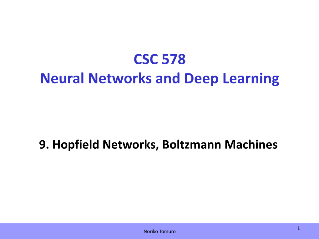 CSC 578 Neural Networks and Deep Learning