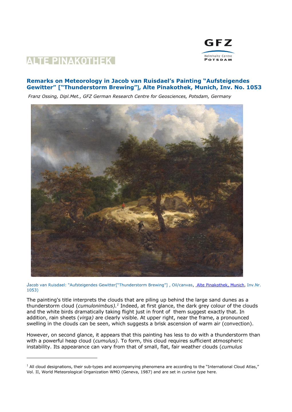 Remarks on Meteorology Ruisdael