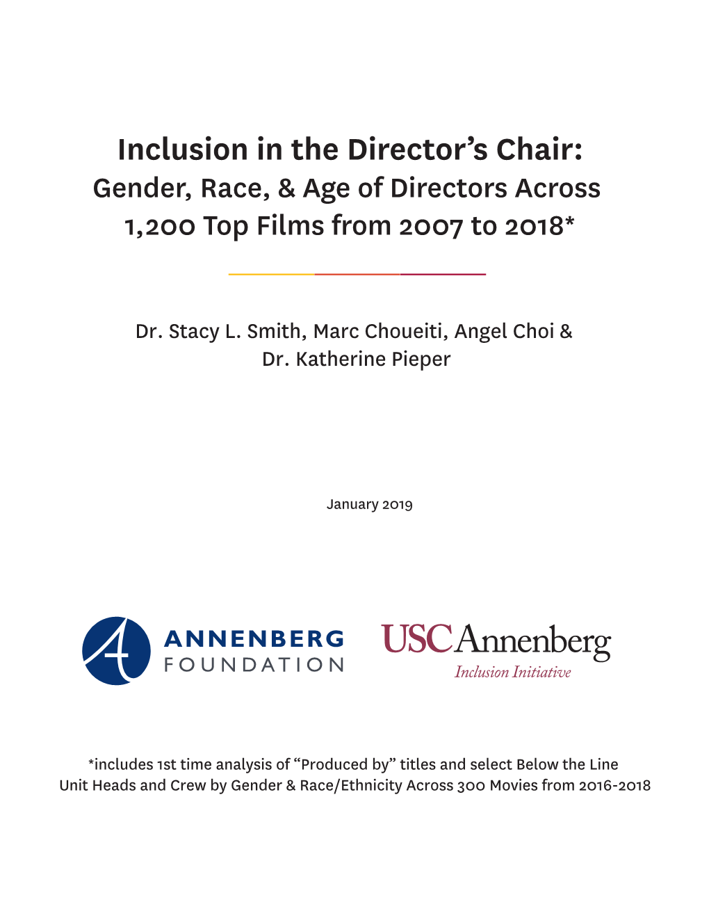 Inclusion in the Director's Chair? Examining , Popular Films