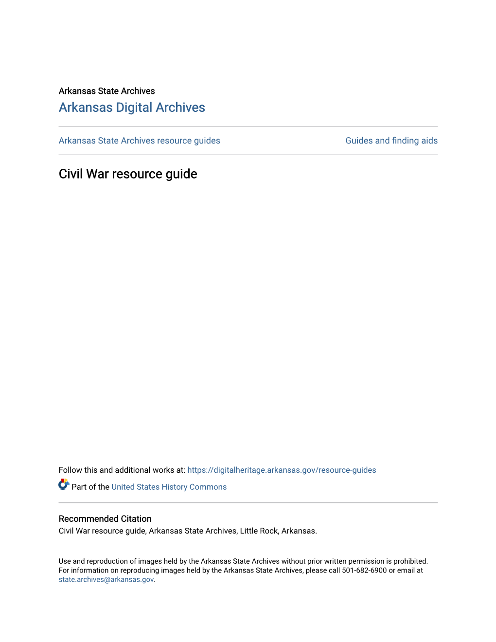 Civil War Resource Guide