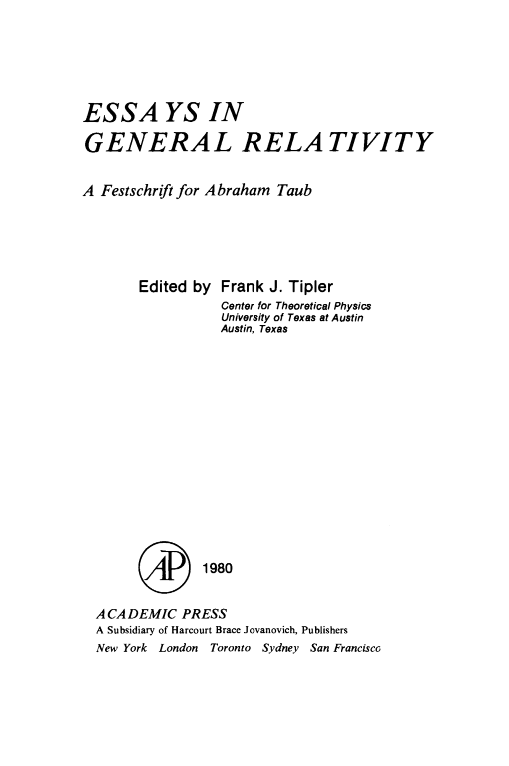 Essa Y S in General Relativity