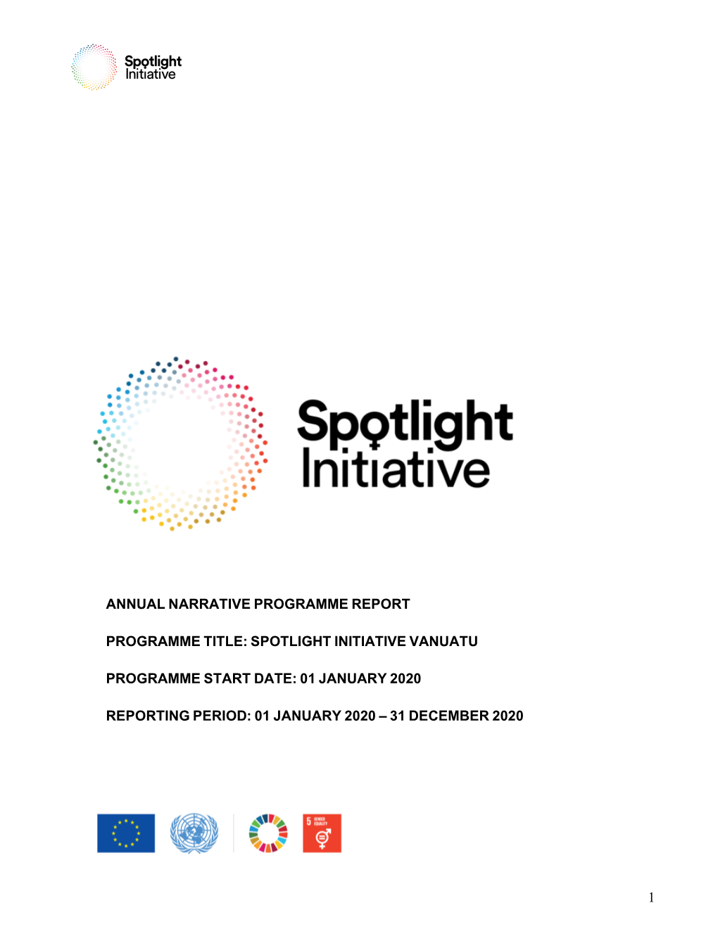 Spotlight Initiative Vanuatu Programme Start Date