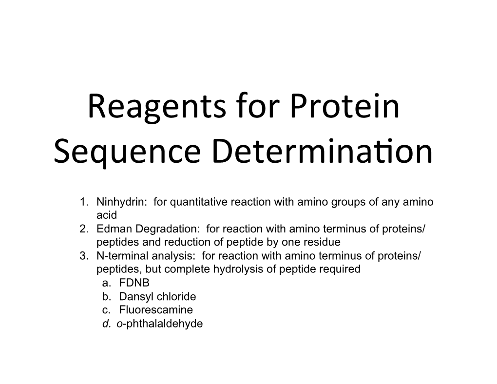 Protein Sequencing Chemistry