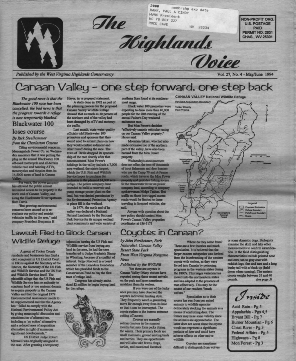 Canaan Valley - One ~Tep Forward
