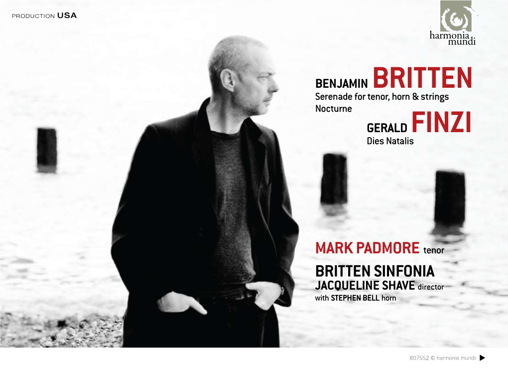 BRITTEN SINFONIA MARK PADMORE Tenor