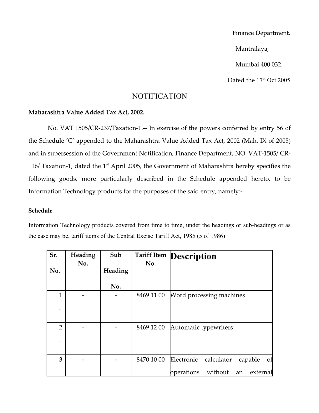 Maharashtra Value Added Tax Act, 2002