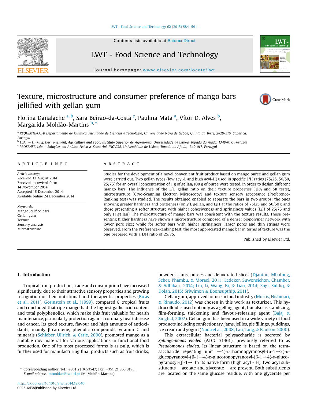 Texture, Microstructure and Consumer Preference of Mango Bars Jellified