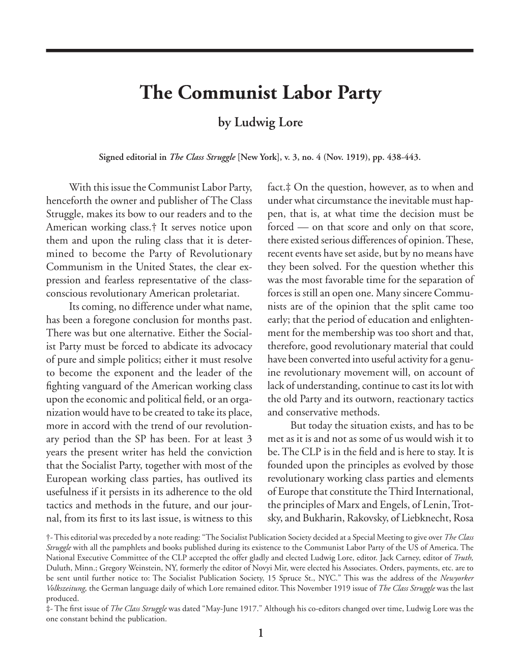 The Communist Labor Party [Nov