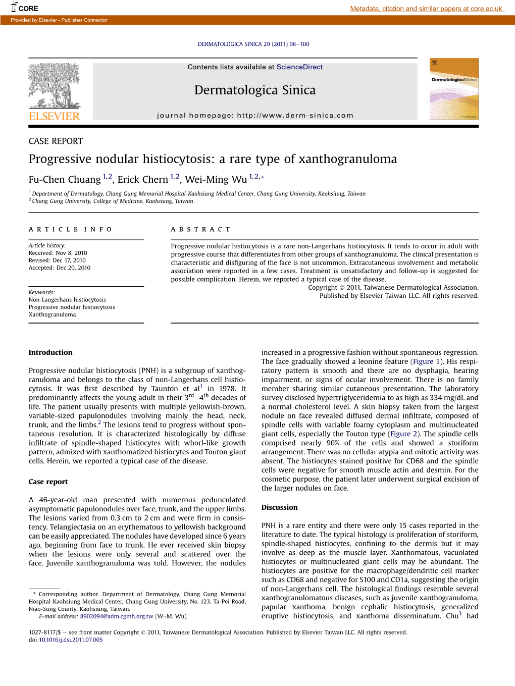 Progressive Nodular Histiocytosis: a Rare Type of Xanthogranuloma